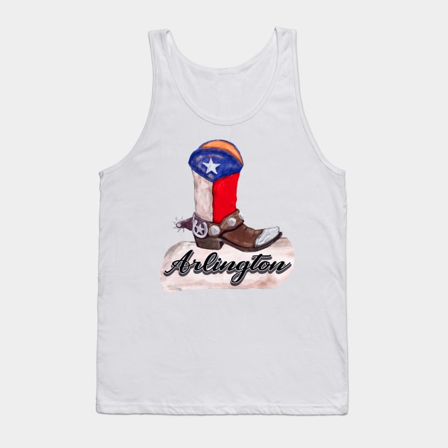 Arlington Texas Cowboy Boot Tank Top by TravelTime